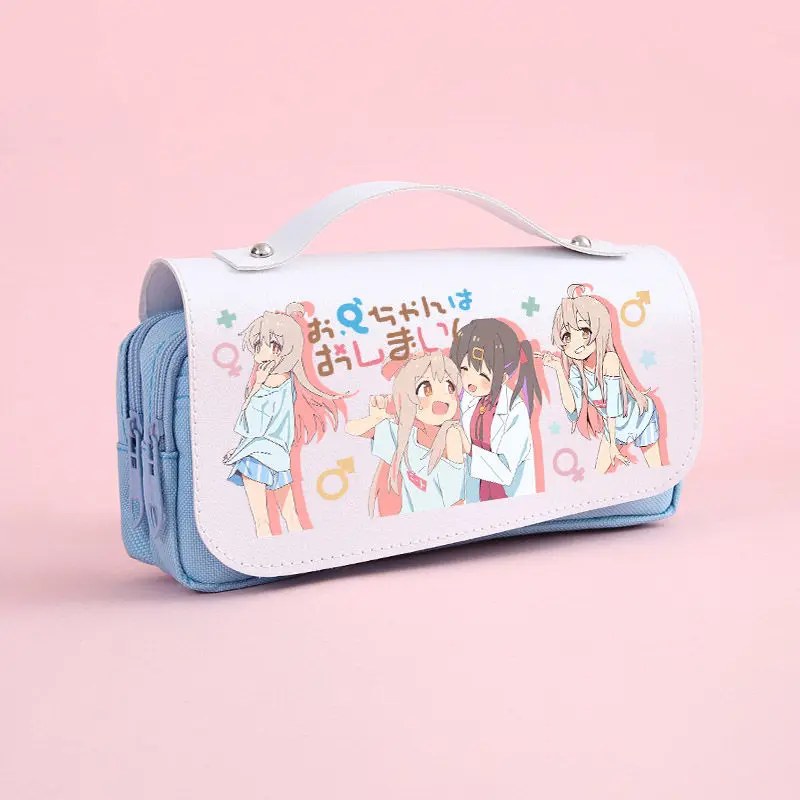 Anime Onimai: Ik Ben Nu Je Zus! Cosplay Oyama Mahiro Oxford Doek Student Pu Lederen Flip Pen Tas Etui Briefpapier Cadeau