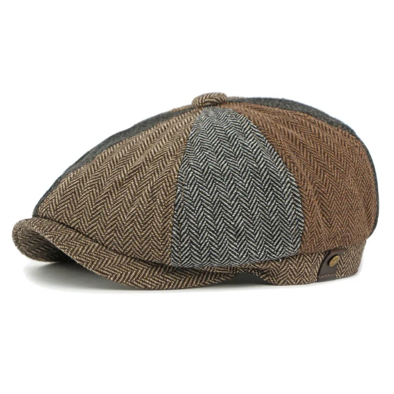 Men Casual Peaky Blinders hat Spring Autumn Retro Beret Hats Wild Casual Hats Unisex Wild Octagonal Cap girl Newsboy English hat view 3
