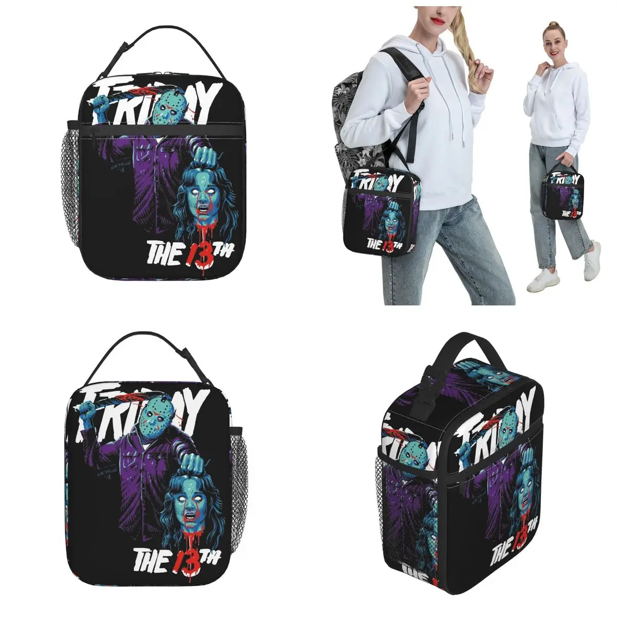 Friday 13th Halloween Movie Insulated Lunch Bag Jason Voorhees Lunch Container Reusable Thermal Cooler Bento Box School