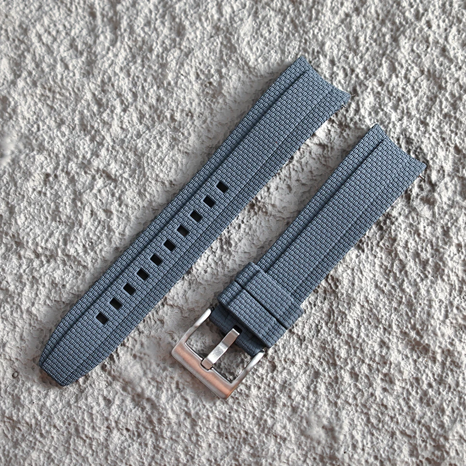 Neues Design, gebogenes Ende, Gummi-Uhrenarmband, 20mm 21mm 22mm, FKM-Uhrenarmband, Sport-Armband für Herren, für Rolex, Seiko, Omega, Tissot – Detail 10