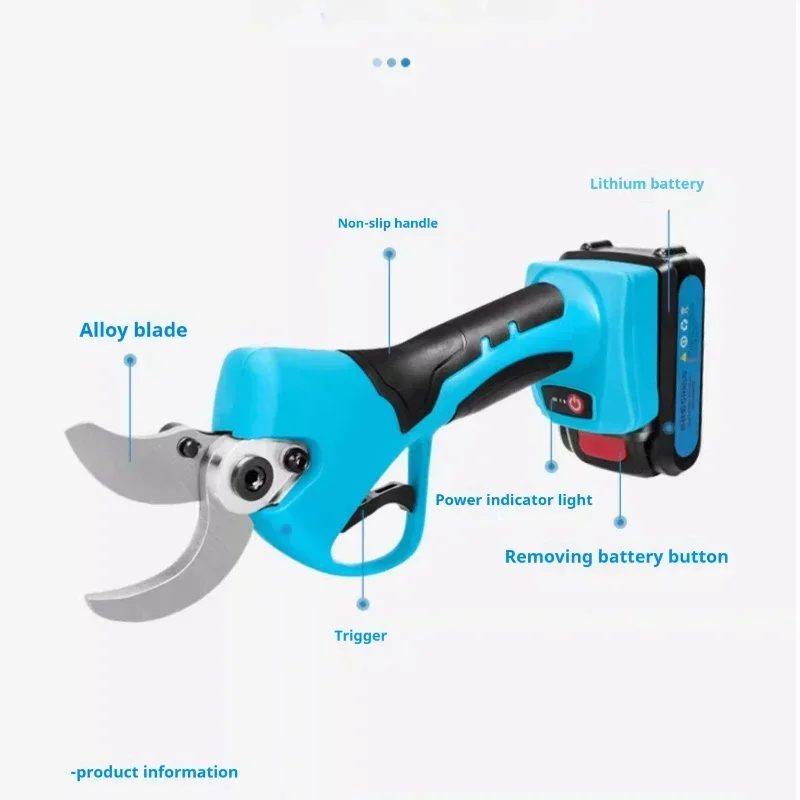 Cordless Lithium-ion Progressive Pruning Shear Efficient Scissors Bonsai Electric Tree Branches Garden Tools 21V