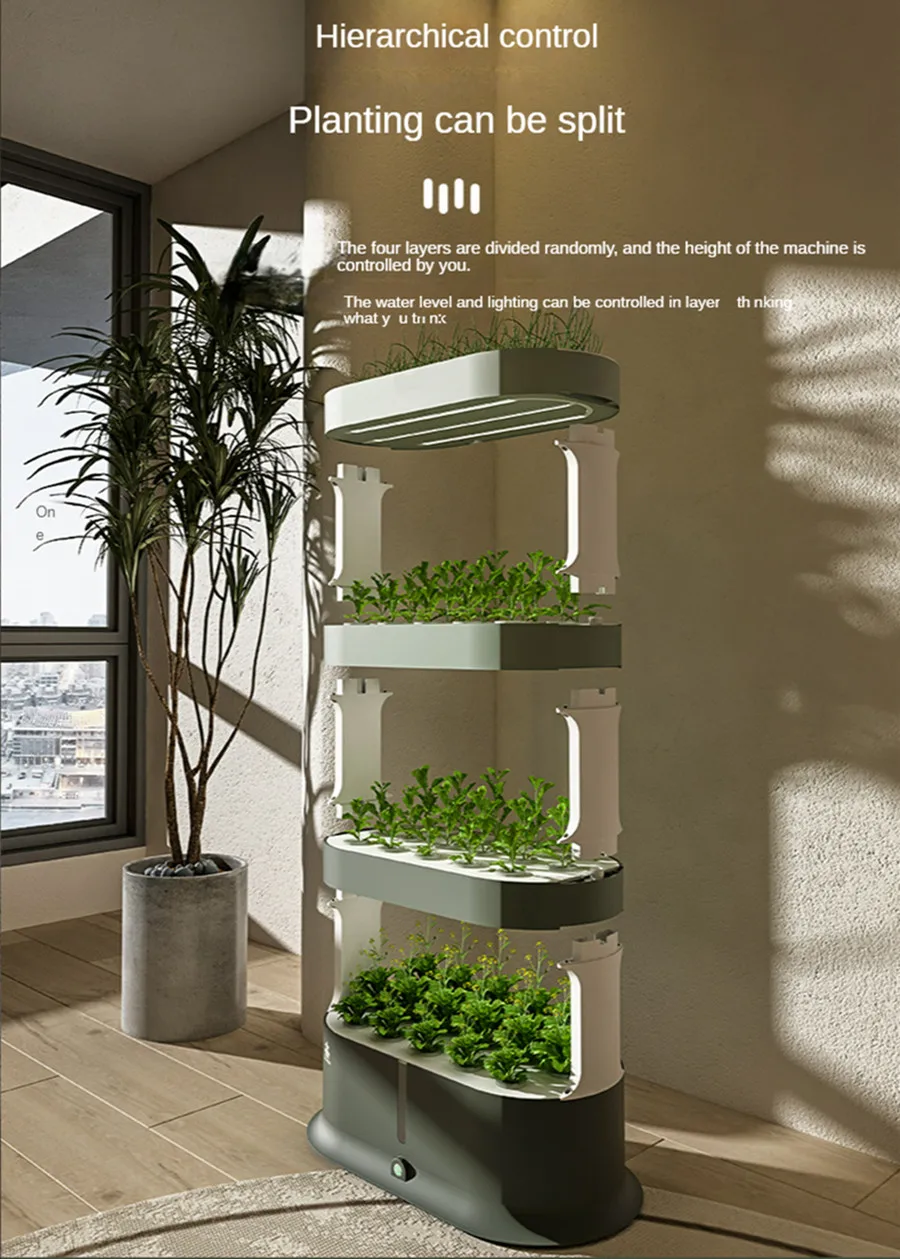 Smart Hydroponic Growing System Kit, Indoor Intelligent Vegetables Planter with 3 Layer, Independent Control