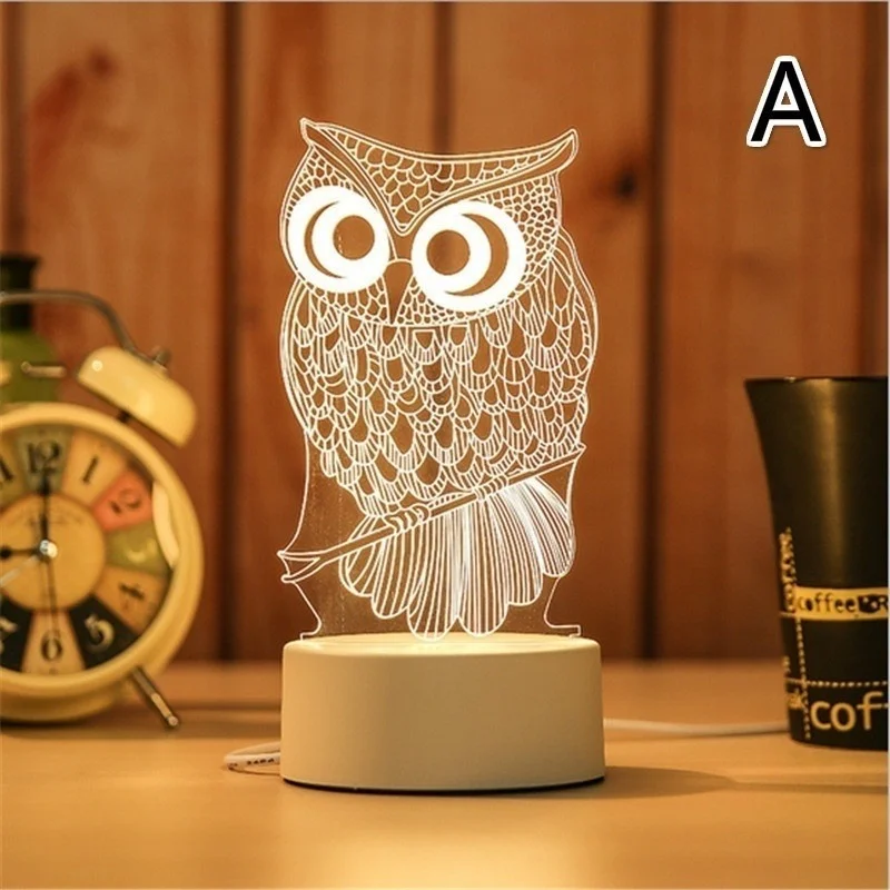 New USB Night Light New Strange Creative 3D Vision LED Night Light Gift Bedside Gift Home Decoration Household Smart Gadgets