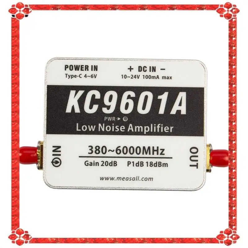 24 時間配信 KC9601A 20Db 高利得低ノイズアンプ 380Mhz-6Ghz 超広帯域 LNA モジュール 2.4G/5.8G Type-C 電源