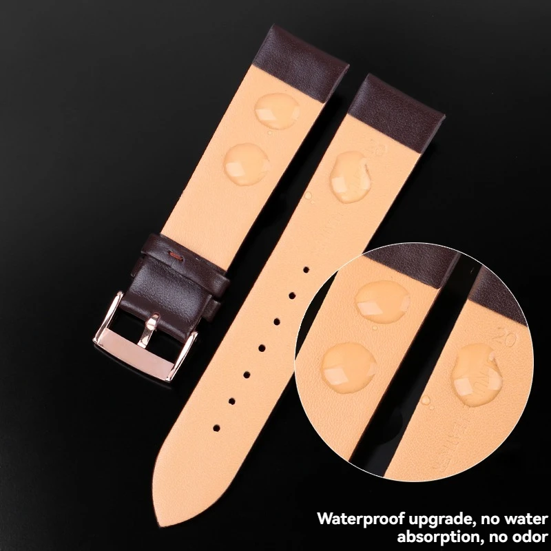 超薄型牛革ストラップ男性と女性のバタフライバックルに適したロング秦ロッシーニ DW カシオレザーブレスレット 16 18 20 22 ミリメートル