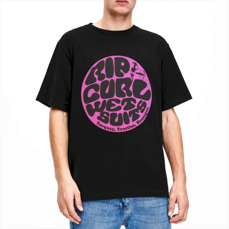 Rip Curl Apparel shirt for men women cool surf fashion pure cotton graphic printing tee shirts