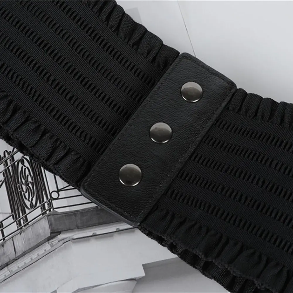 Women Vintage Skirt Dress Coat Cummerbunds Luxury Wide Belts Stretch Cummerbunds Leather Waistband Elastic Corset Band
