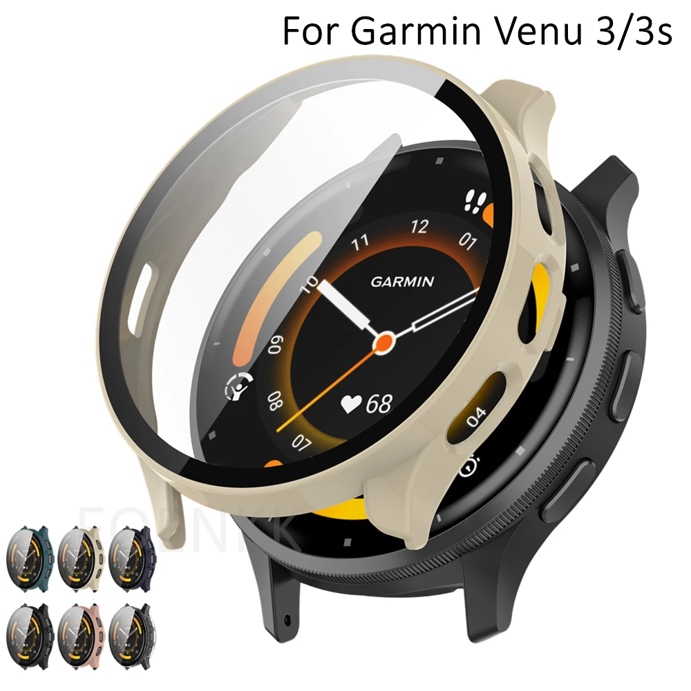 حافظة من الزجاج المقسى لهاتف garmin venu 3/3s ، 9h ، غطاء كامل ، غطاء ، مصد ، واقي شاشة ، ملحقات