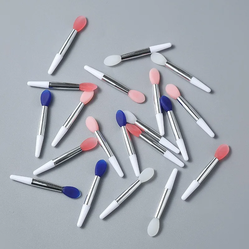 10pcs silicone lip brush mini lip mask brush portable lipstick makeup brush transparent applicator eye black stick makeup tool