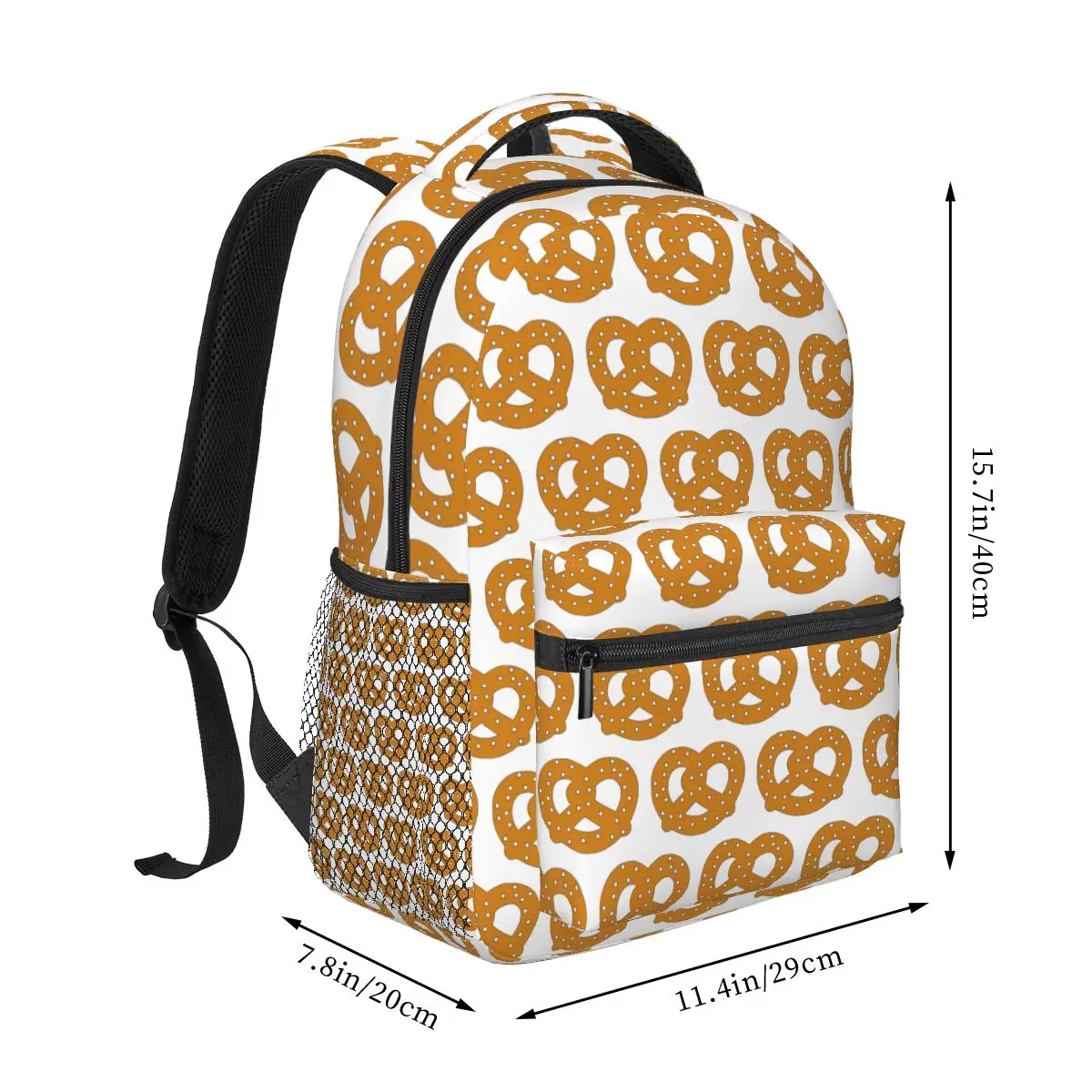 Mochilas Pretzel para meninos e meninas, mochilas escolares para estudantes, mochila para laptop dos desenhos animados, bolsa de ombro de grande capacidade