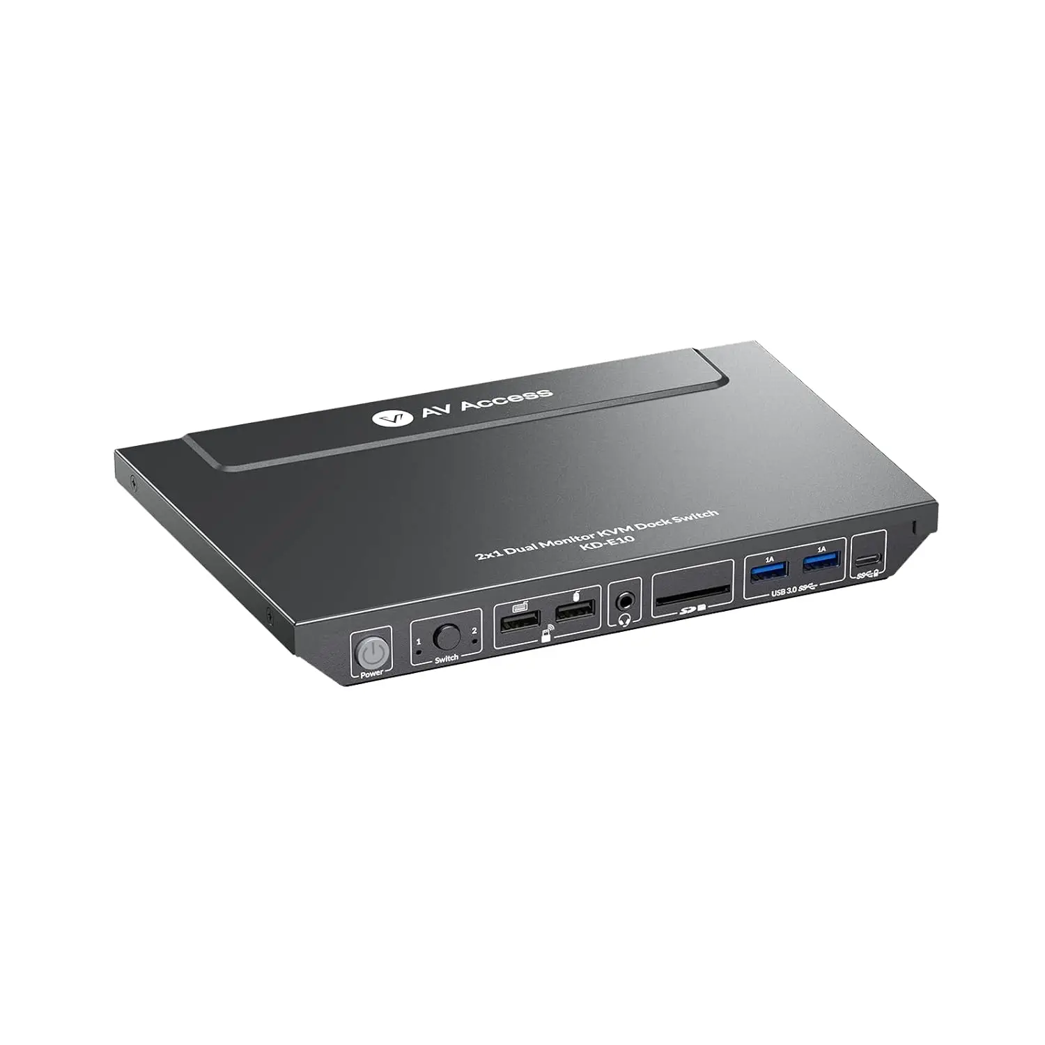 

AV Access KVM Switch Docking Station for 2 Monitors 2 Computers, Laptop&Desktop, 4K@60Hz, EDID 1G Ethernet,100WPD(KD-E10)