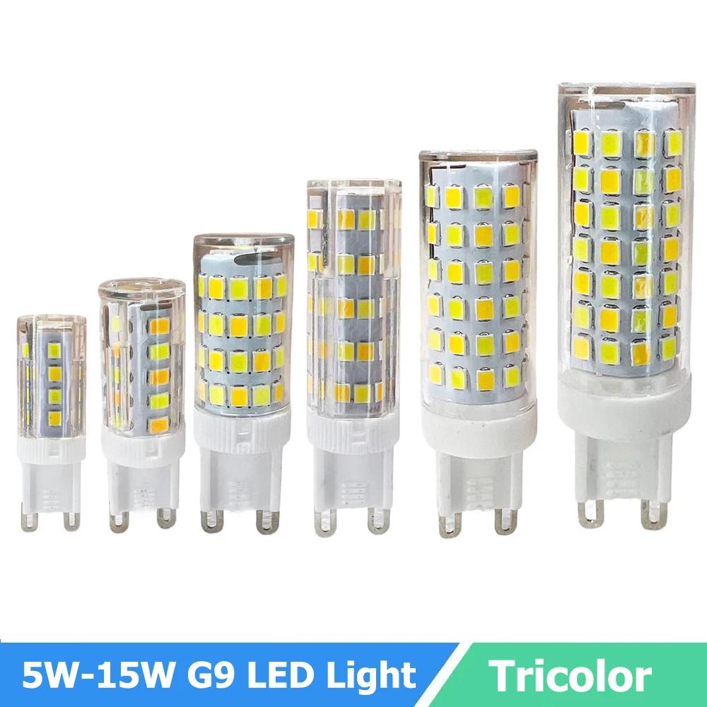 

Поп 5 ​ W-15W G9 Светодиодная кукурузная лампа 3000-6000K Трехцветный светодиодный светильник переменного тока 220 В Ультра яркий свет лампы для домашнего офиса 360 градусов освещения