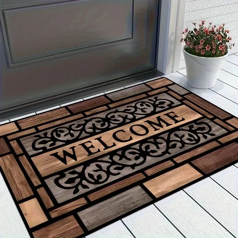 American Style Welcome Entrance Foyer Door Anti-slip Dirt Resistant Floor Pad Wear-resistant Kitchen Decor Floor Mat Personality