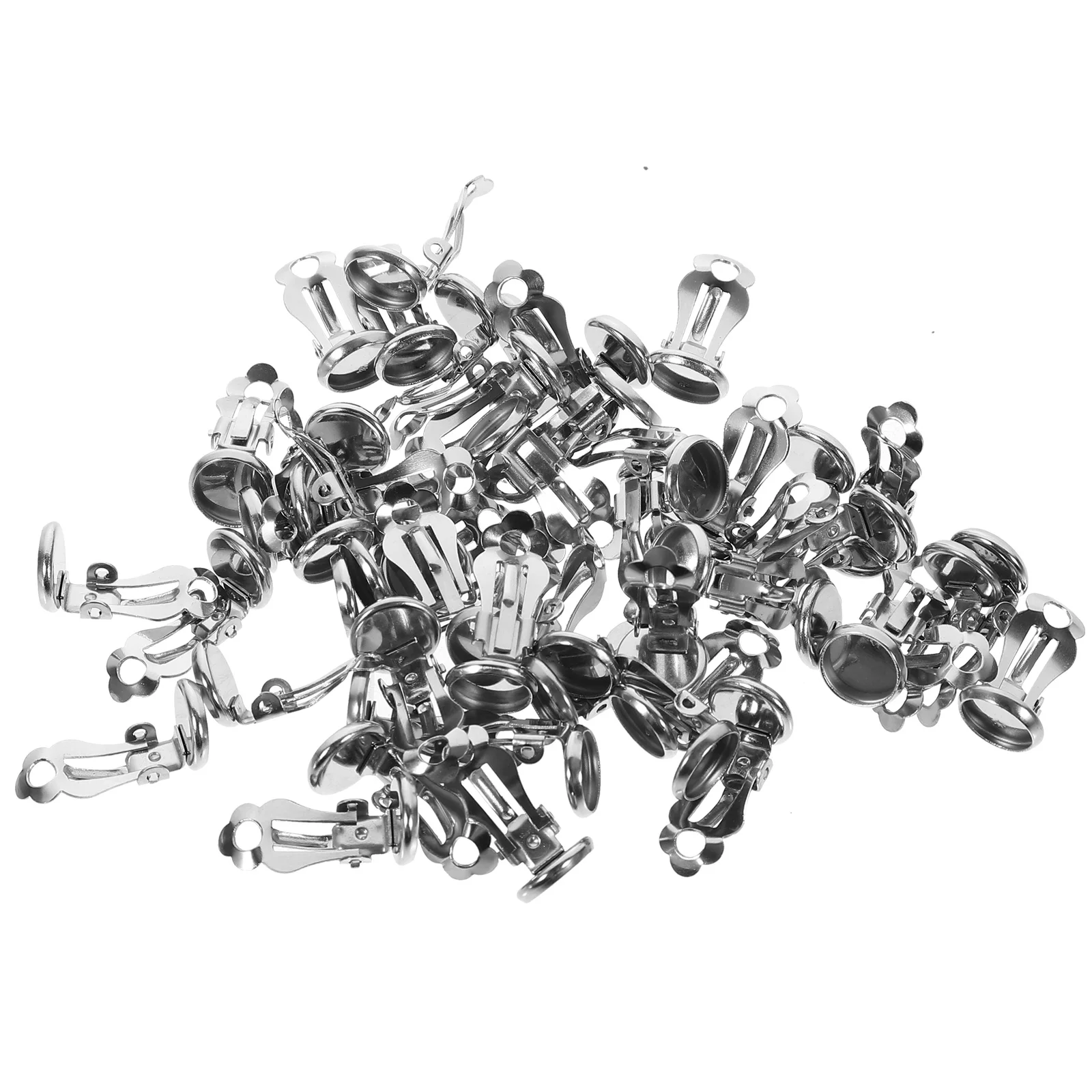 

50 шт., аксессуары для зажимов, 8 мм, комплект для изготовления сережек «сделай сам», ювелирный материал, зажимы для ушей из нержавеющей стали, лоток для модных зажимов для ушей «сделай сам»