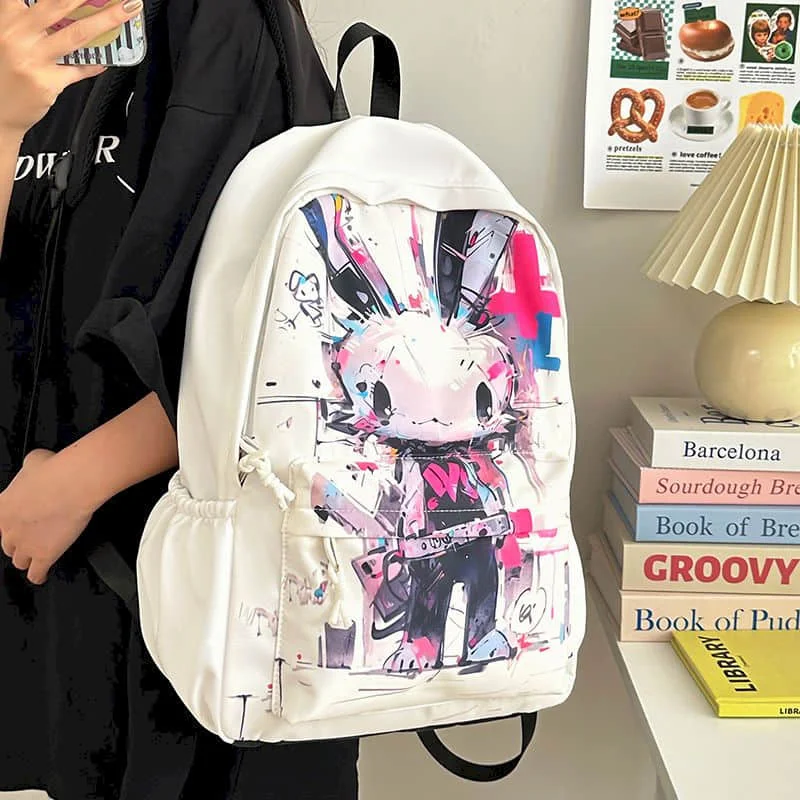 

Рюкзак с граффити Harajuku, нейлоновая школьная сумка в корейском стиле для студентов, контрастного цвета, универсальные дорожные сумки большой вместимости для улицы