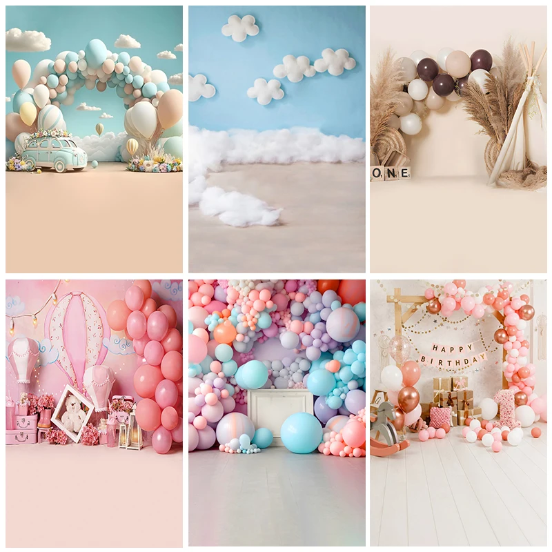 

Newborn Baby Shower Backdrop For Photography Balloons Girl Boy Kids Birthday Party Portrait Background Decor Photo Studio Props