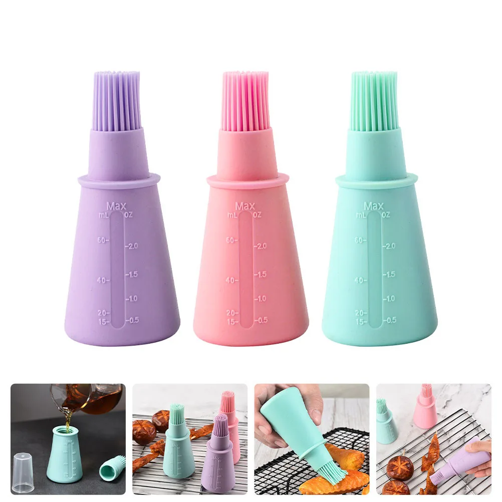3 قطع من زجاجات الزيت متعددة الاستخدام وفرشاة كومبو من السيليكون المرن للخبز والشوي وأدوات المطبخ وإكسسوارات الطبخ #4