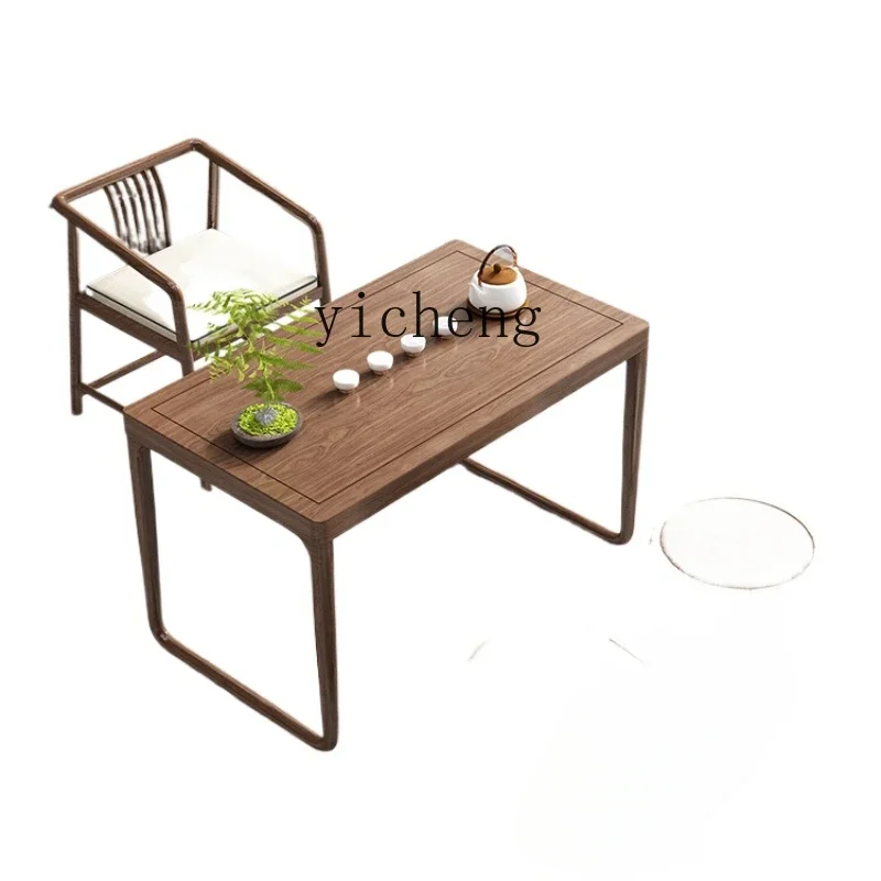 

XL new Chinese ash wood balcony tea table and chair combination solid wood tea table coffee table