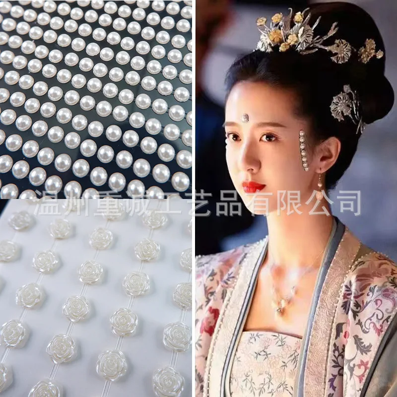 Hot Selling Pearl Face Gems Stickers Self Adhesive Waterproof Rhinestones for EDM Festival Party Makeup Nail Art Decor view 2