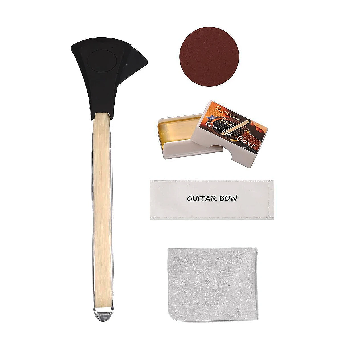 Solo Acoustic Guitar Bow Set– Double-Sided Design, Play Single/Double Strings, Portable, Comfortable Grip, Includes Accessories