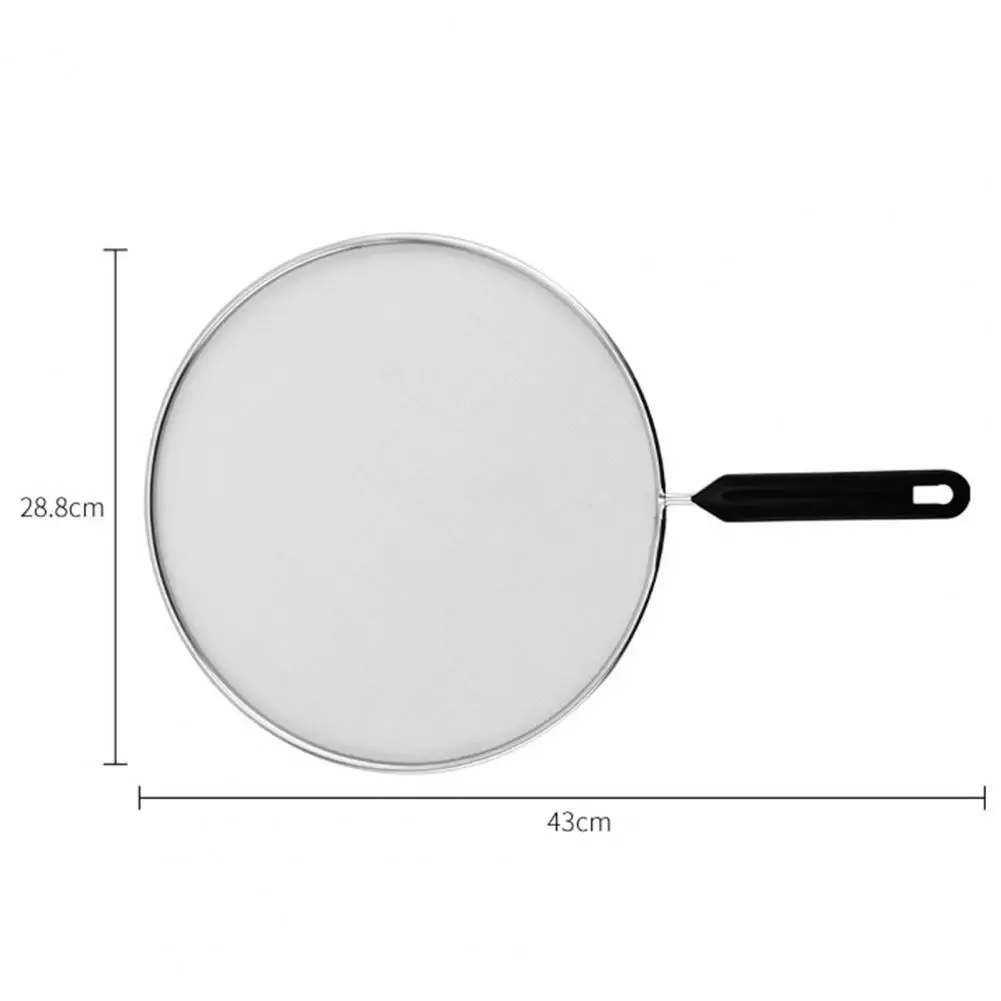 43*29cm Splatter Screen Ergonomic Handle Rust-Proof Stainless Steel Frying Pans Anti-Sputtering Mesh Cooking Gadget For Kithcen