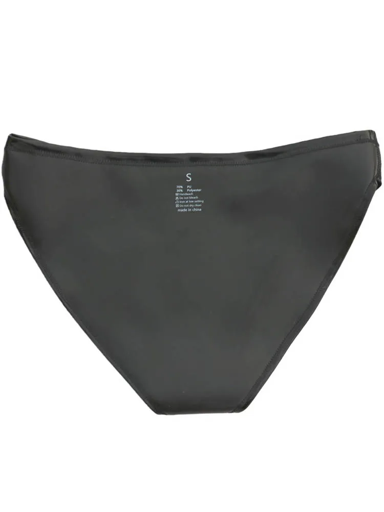 Pantaloncini reversibili in pelle PU double face lucida opaca Slip in PVC effetto bagnato Collant Tronchi Biancheria intima a vita media alta Mutandine Tanga