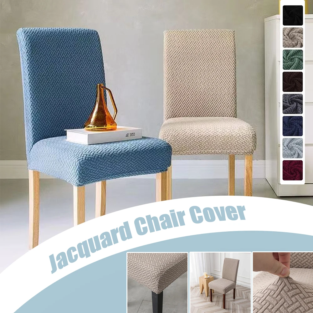 

Jacquard Chair Cover Stretch Universal Size Cheap Chair Seat Covers with Back for Wedding Dining Room Chair Pokrowiec Na Krzeslo