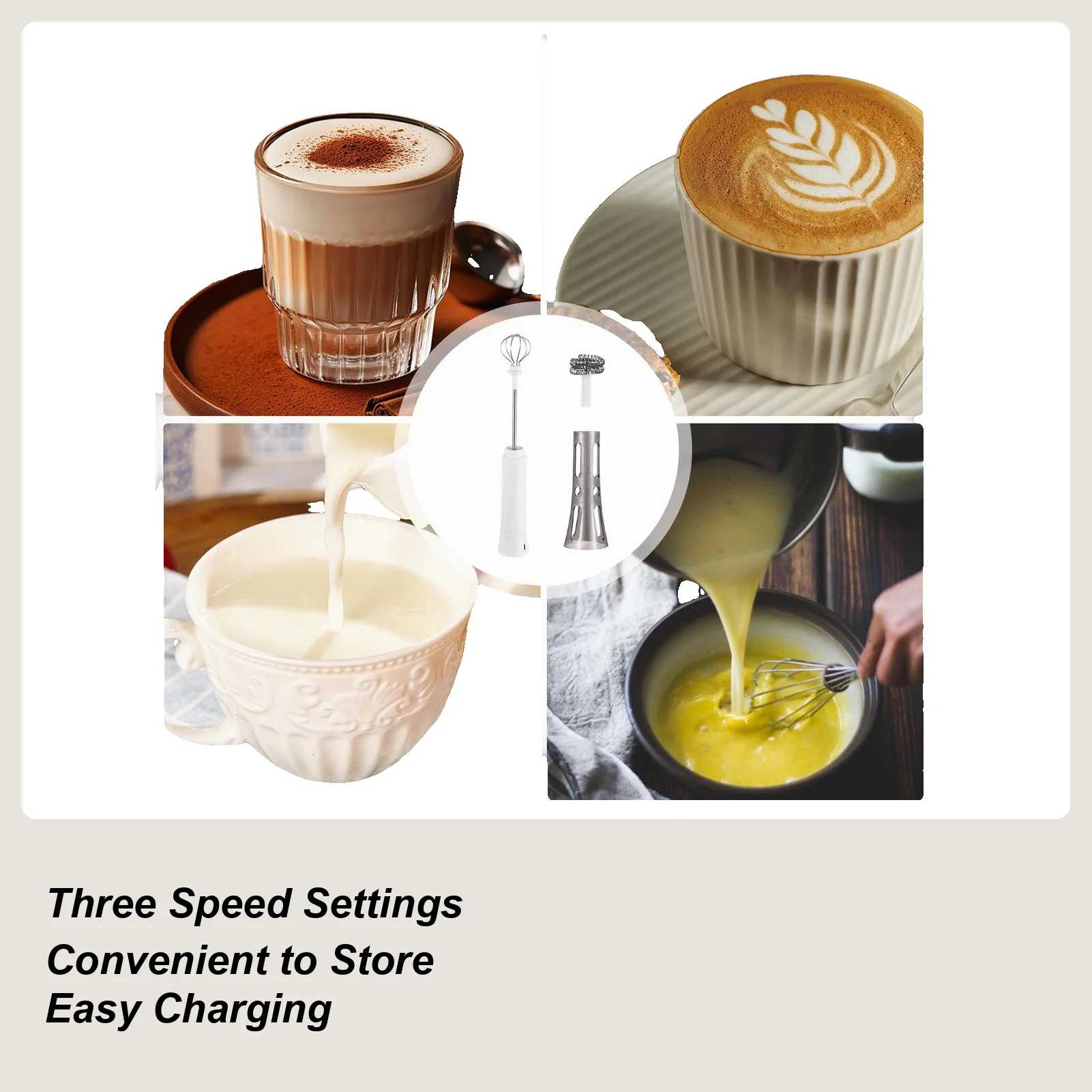 

Frother Wand Rechargeable Whisk Hand Mixer For Home Cafe Morning Weekend Brunch Dinner Party Holiday Gathering Picnic Hot