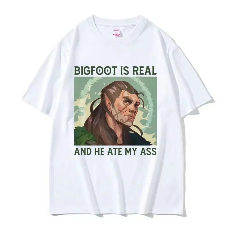 Halsin Bigfoot Is Real and He Ate My T Shirt Astarion Halsin Bal! Dur's Gate 3 Tees for Men Fashion Retro Oversized T-shirts