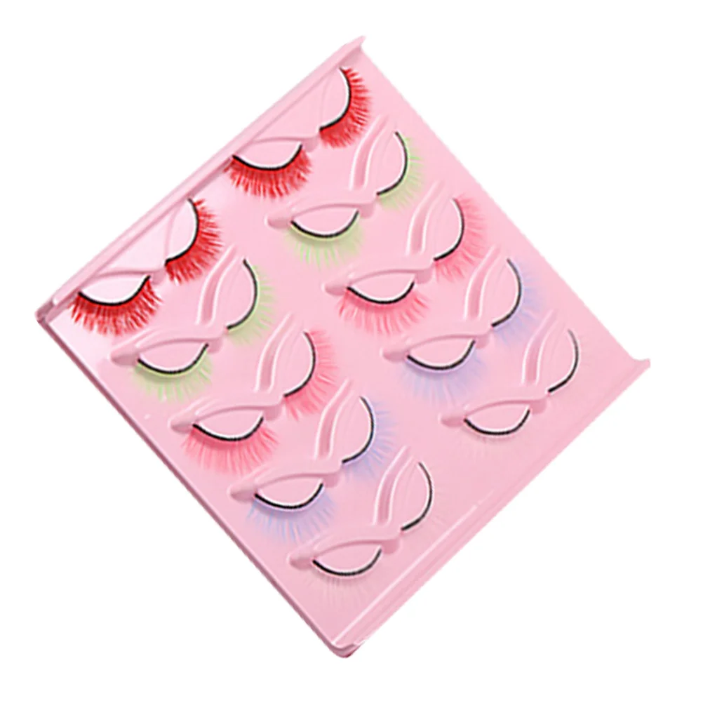 

10Pairs Colored Fake Eyelashes Pack Easy Apply False Lashes for Cosplay Makeup Supplies Women Fashion Beauty Enhancement Kit