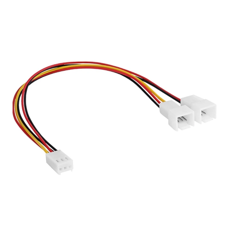 

3Pin Fan Splitter Cable with Two Connectors Flexible Installation for Various Computer Setups Efficient Airflows PVC Insulation