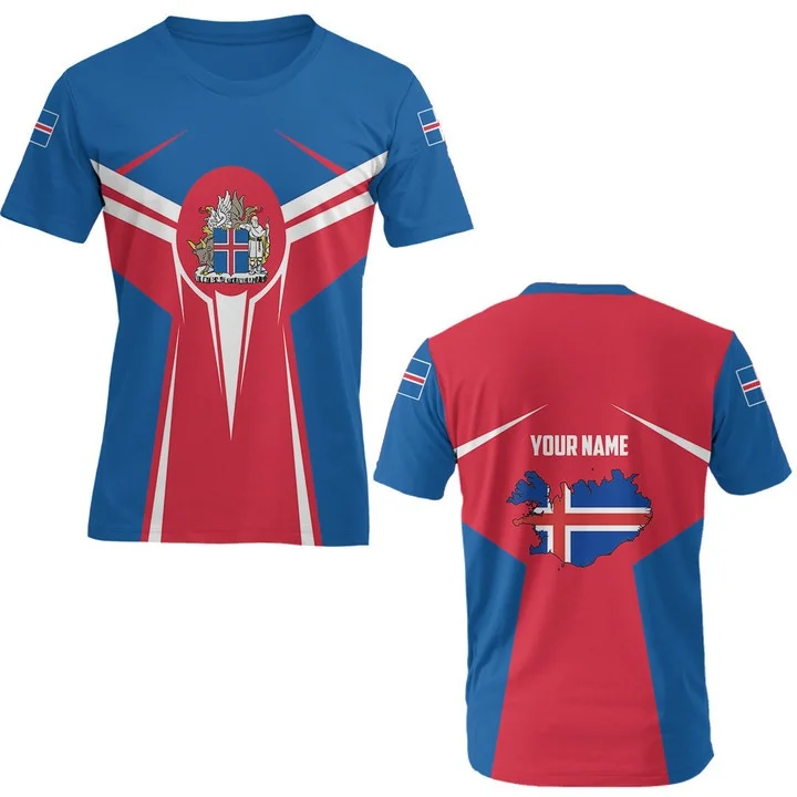 أزياء أيسلندا العلم كرة القدم تي شيرت الاتجاه الصيف قصيرة الأكمام الشعار الوطني 3D المطبوعة قميص رياضي فضفاض تنفس قمم #6