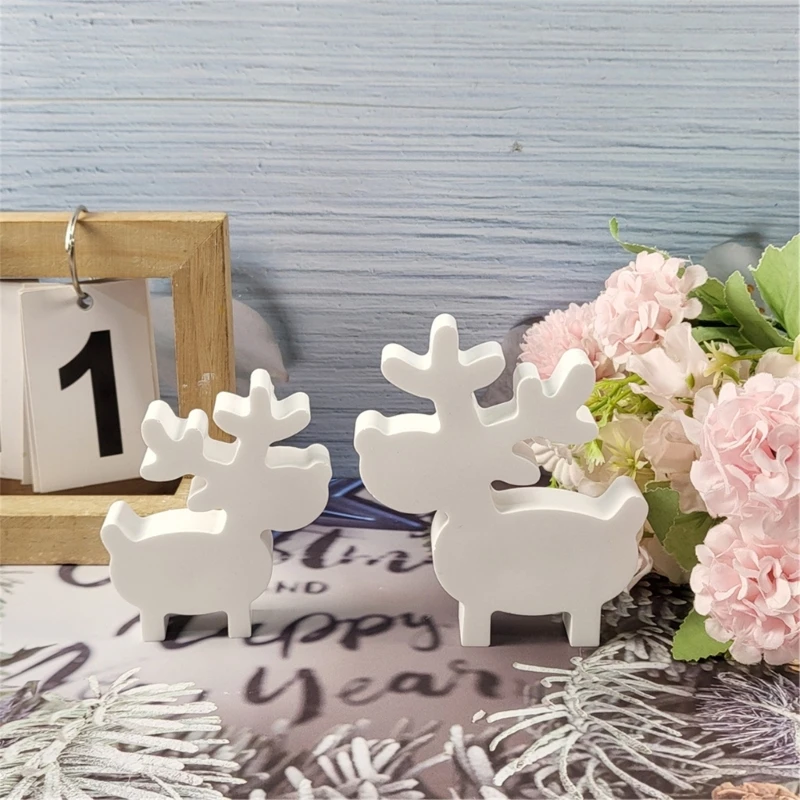 Christmas Resin Molds Elk Silicone Molds Sturdy Elk Home Display Ornament Molds for DIY Christmas Decorations and Gifts