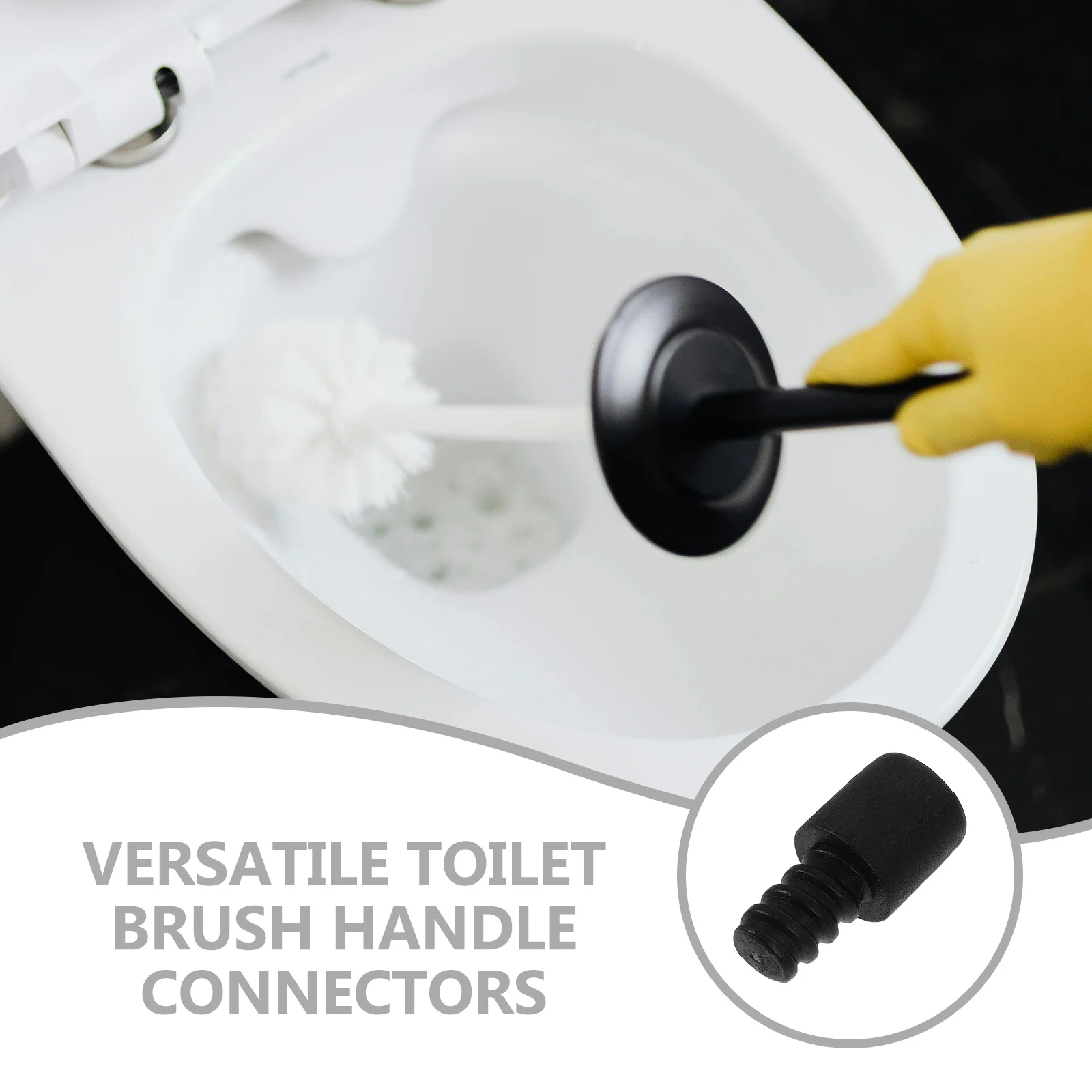 

10Pcs Toilet Brush Handle Connectors Plastic Screw Self-Locking Threaded Adapter Replacement Parts for Brush Head Attachments