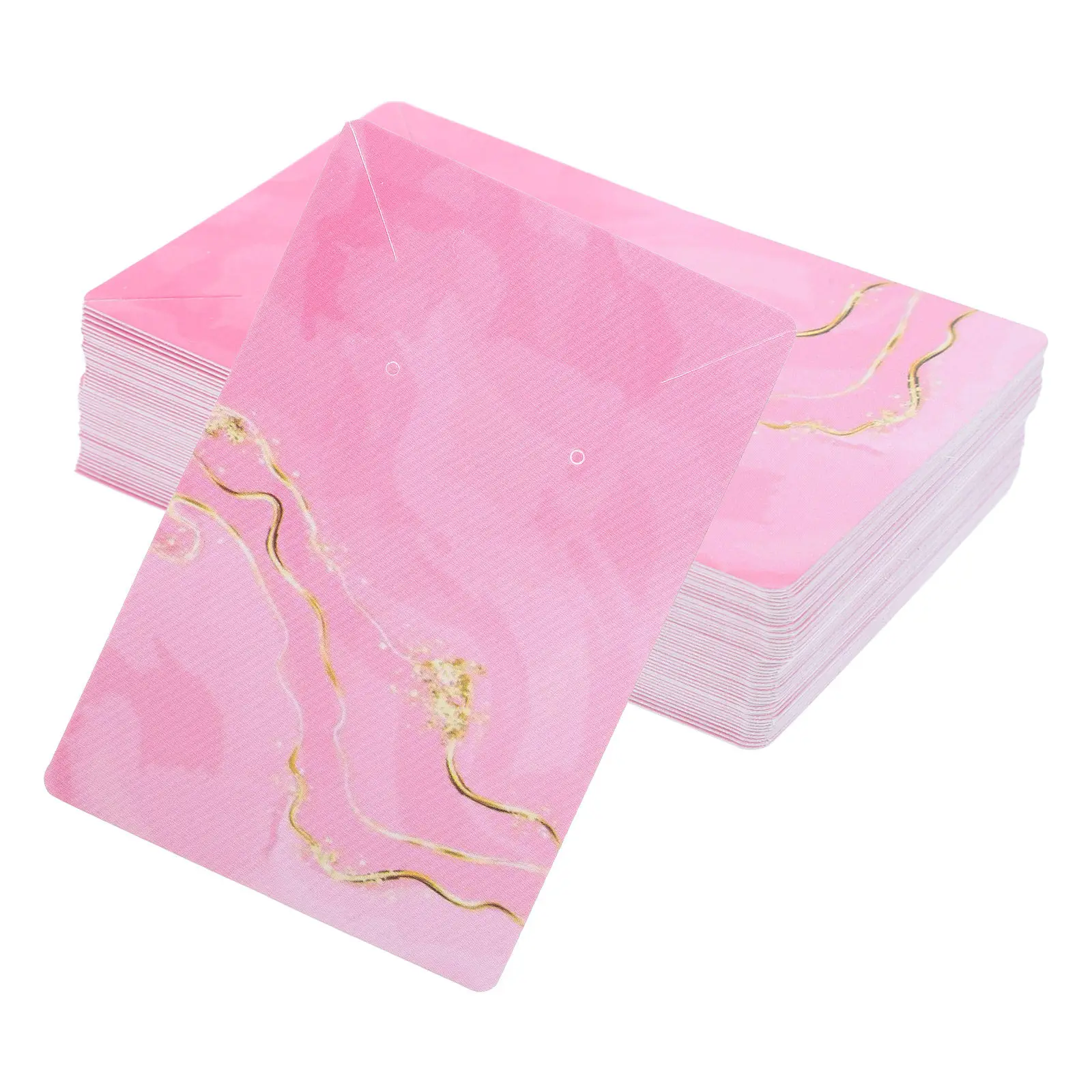 

100Pcs Ear Stud Earring Cards Paper Display Holders Jewelry Packaging Tags Retail Store Accessories Simple Hanging Hole Design