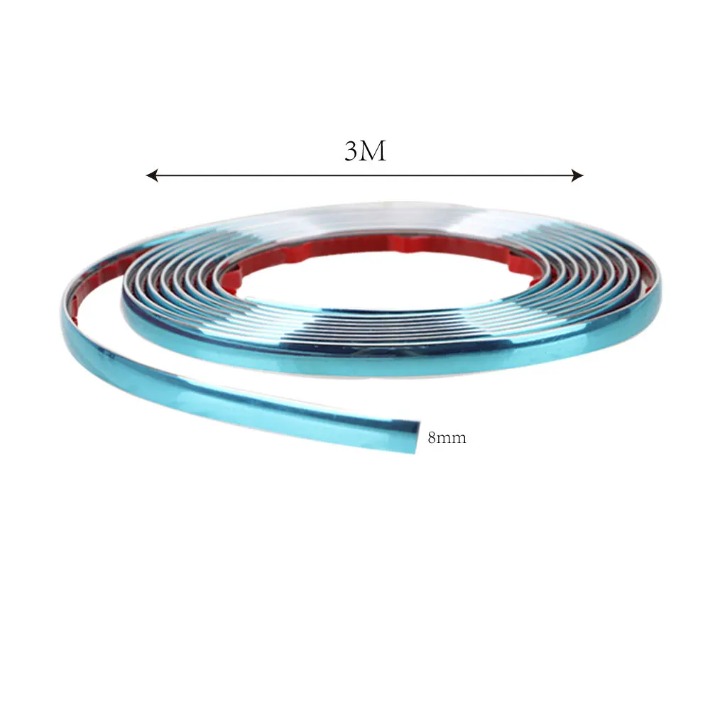 شريط كروم للباب الجانبي، شريط حماية عالمي ذاتي اللصق لمرآة الرؤية الخلفية للسيارة، فضي #3