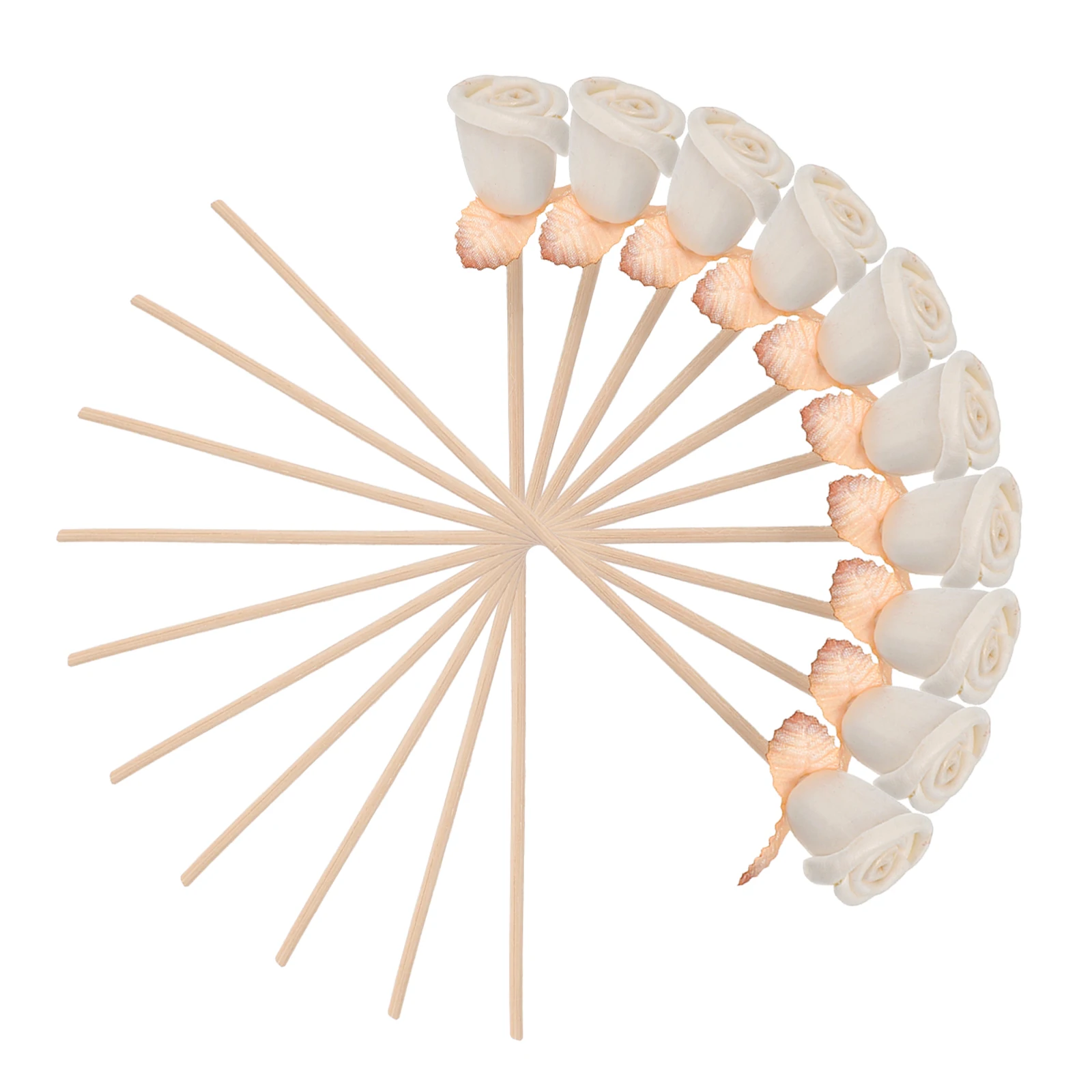 

10Pcs Rattan Reed Sticks Straight Rose Flower Design Essential Oil Reeds for Aroma Diffuser Home Office Wedding Indoor Fragrance