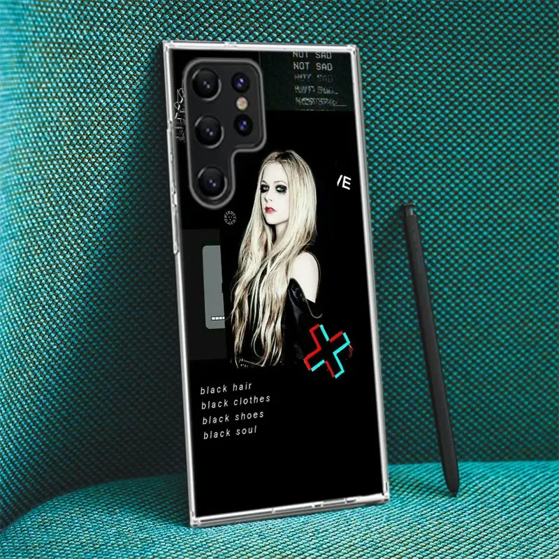 Piosenkarka Avril Lavigne okładka do Samsung Galaxy S21 S20 FE S23 S22 S24 Ultra etui na telefon S10 S10E S8 S9 Plus S7 Edge Clear Coque Lu