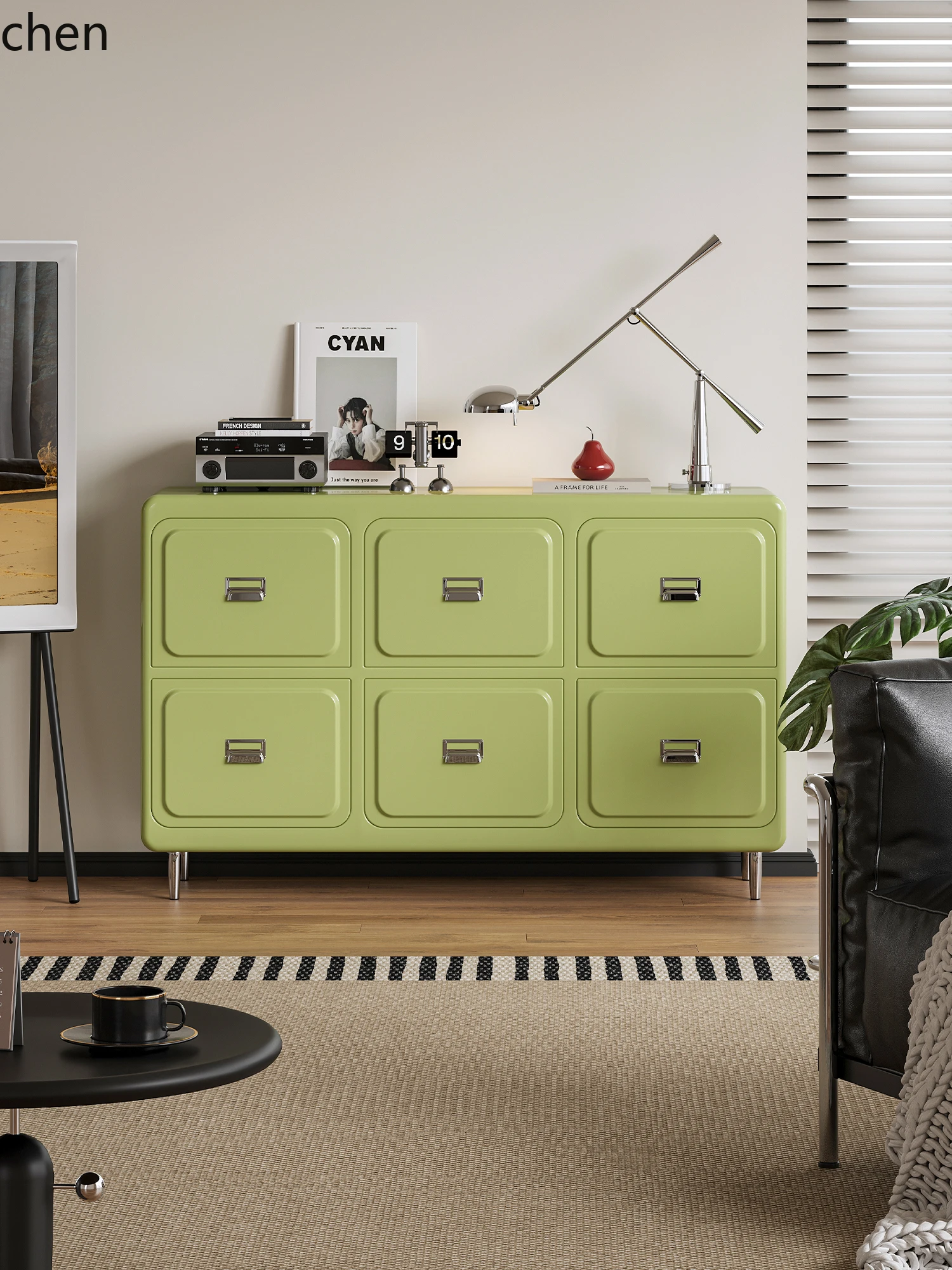

QZT simple light luxury bedroom storage living room entrance sofa locker