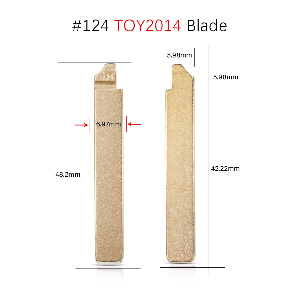 10Pcs/Lot No.124 Original Key Blade Folding TOY2014 KD JMD Car Key Blank Blade #124 For TOYOTA New Models Corolla 2015 Levin