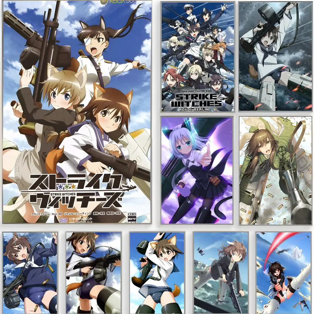 military anime s-Strike Witches Poster Classic Wall Art  Home Decor  Peel and Stick Unframed