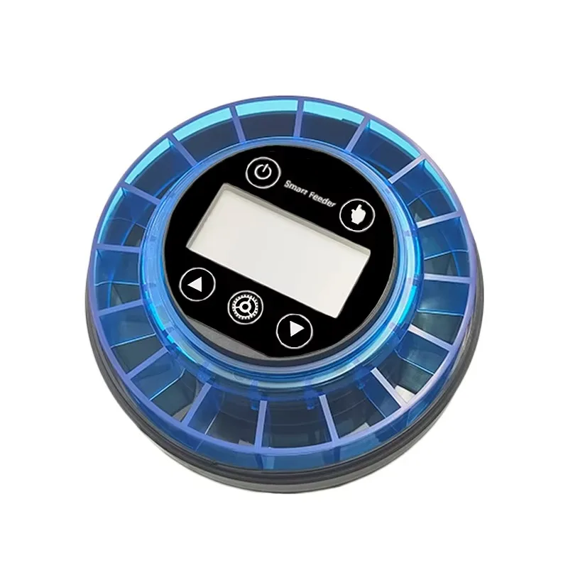15 Grid Round Automatic Fish Feeder, Moisture-proof Fish Food Dispenser for Aquarium Fish Tank Feeding