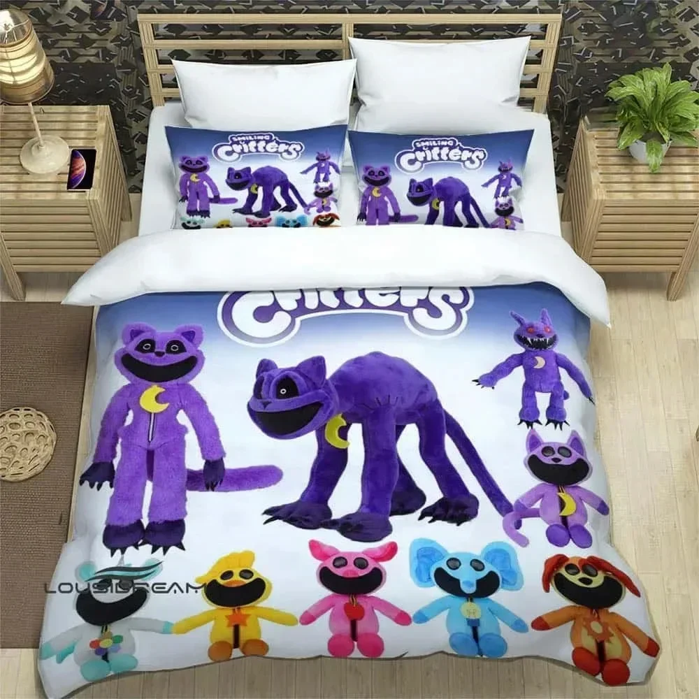 3D Cartoon S-smiling critters Bedding Set Printed Bed Set With Pillowcase Bed Duvet Cover Soft Queen King Size Bedclothes Home