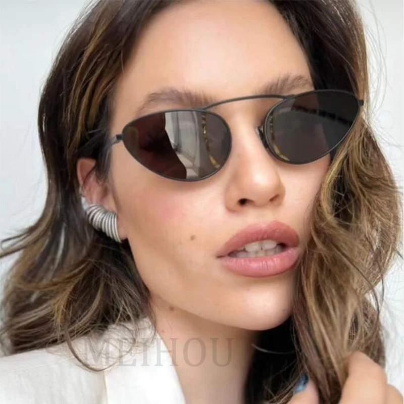 Sexy Cat Eye Rimless Sunglasses Women Trend Luxury Brand Unique Sunglasses Goggle Shades Eyewear Fashion Metal Frame Eyeglasses