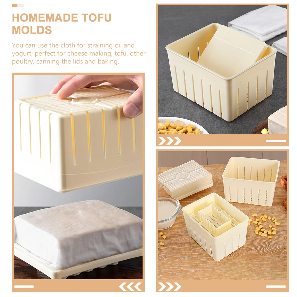 

3 set Tofu Press Mold Diy Homemade Kit Smooth Interior Easy Demold Cheese Making Tool Kitchen Tofu Mould Bean Curd Maker