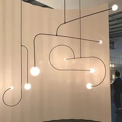 Mobile Chandelier Designer Line Chandelier For Living Room Bedroom Restaurant Shop Decor Minimalist Kitchen Island Hanging Lamp