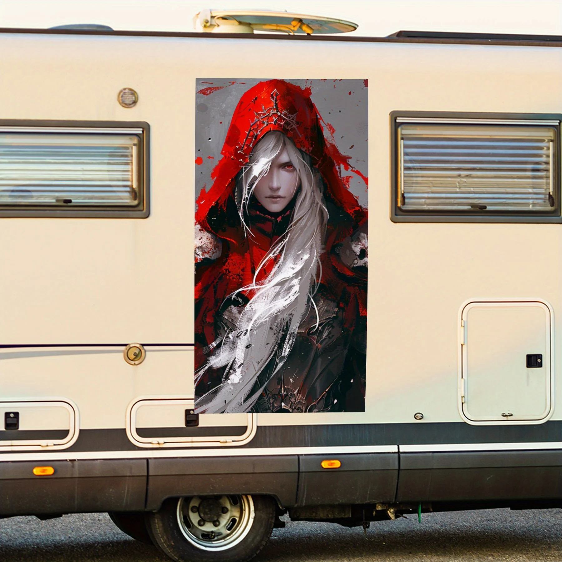 

Наклейка с краем темного воина, виниловая наклейка для двери автомобиля на колесах, водонепроницаемая самоклеящаяся виниловая наклейка со стороны автофургона, деко