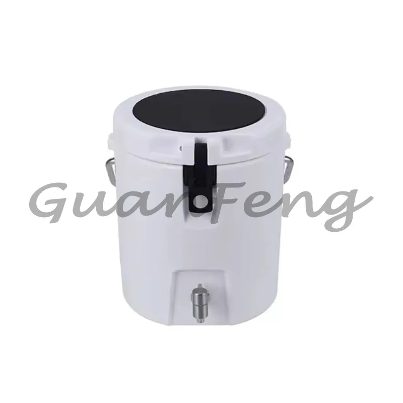 2 Gallon Modern Round Insulator with Faucet, Rotary Shaped Insulated Refrigerator, Beverage Beer Camping Portable Kettle Cooler