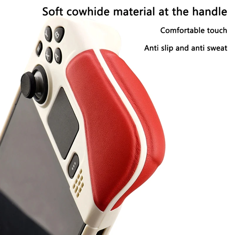 Protective Case For Steam Deck Cowhide Full Wrap Host Protective Grip Non-Slip Cover Hard Shell Bracket