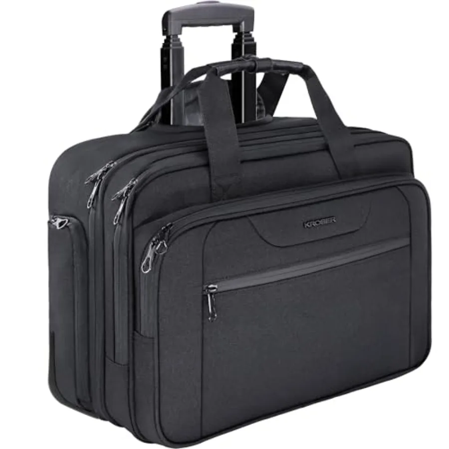 Rolling Laptop Bag Premium Wheeled Briefcase Fits Up to 17.3 Inch Laptop Overnight Roller Case Computer Bag with RFID Pockets f
